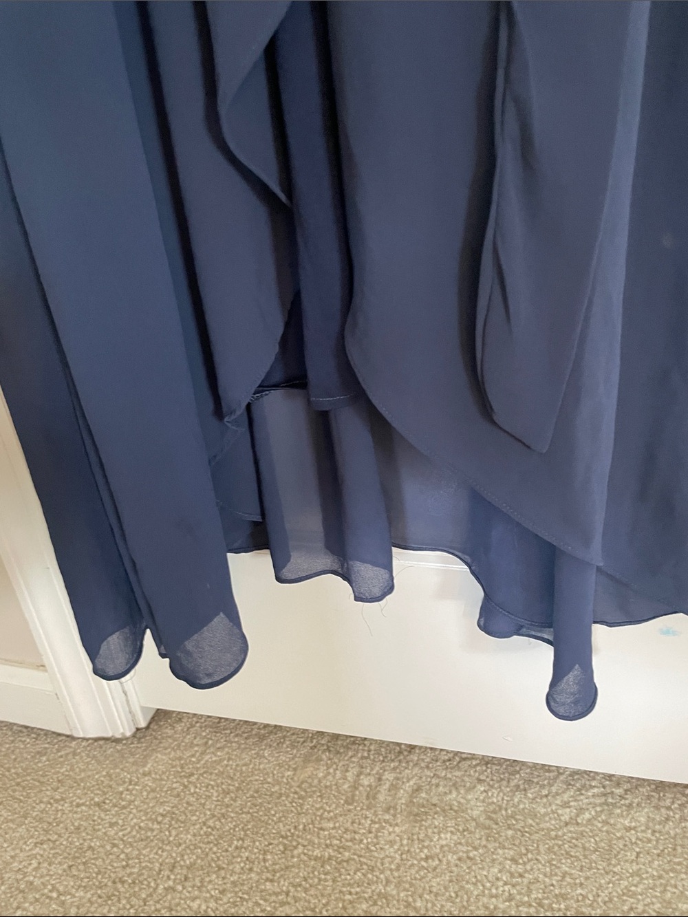 BalticBorn Navy Ruffle V-Neck Maxi Dress with Tie Waist sz XL - Picture 12 of 13
